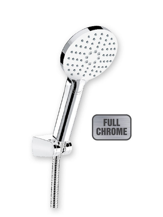 DuscheLine Icon Chromefull Duschsäule mit Wannenbatterie Silber
