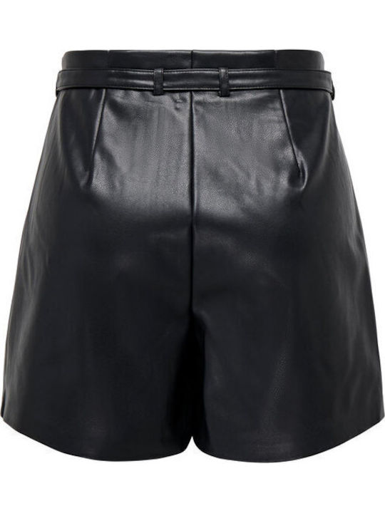 Heidi Women's Leather High-waisted Shorts Black