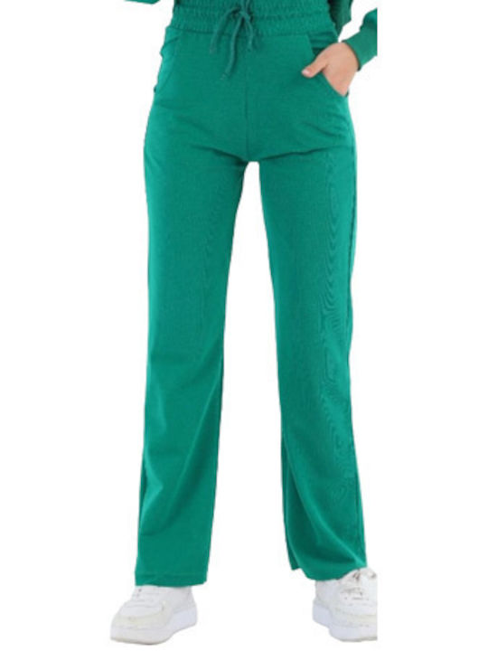 Women's Sweatshirt Set Three-Strand Green Straight Line