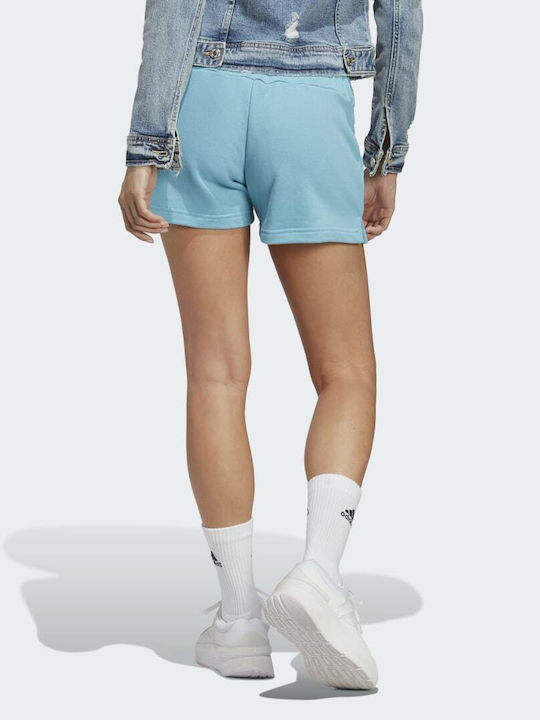 Adidas Essential Linear French Terry Women's Sporty Shorts Preloved Blue / White