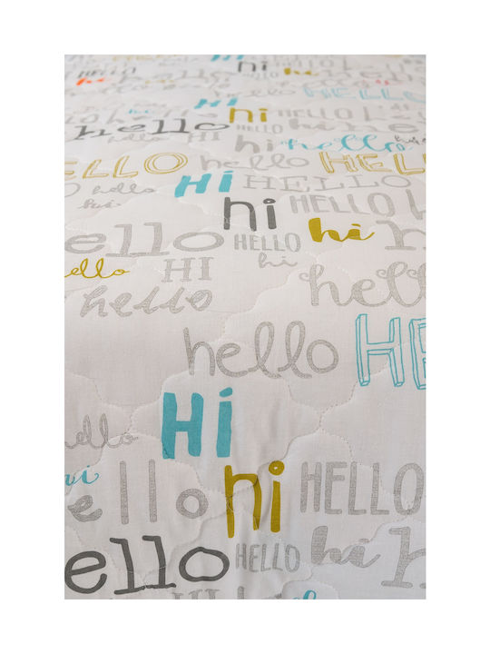 Naf Naf Set Pătură Pentru Copii Single Cu Față De Pernă Hello Albastru Deschis 160x240cm
