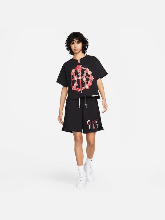 Swoosh Standard Issue Γυναικεία Αθλητική Βερμούδα Μαύρη