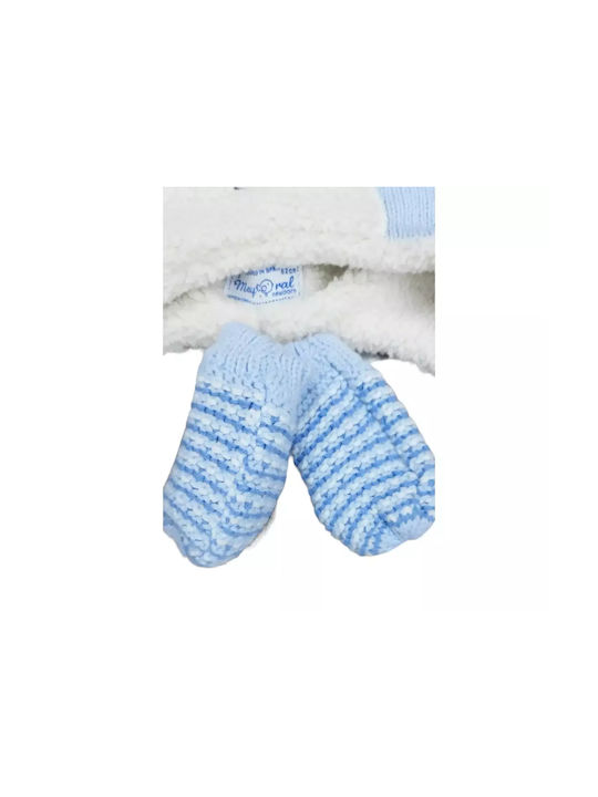 Mayoral Kids Beanie Set with Gloves Knitted Light Blue