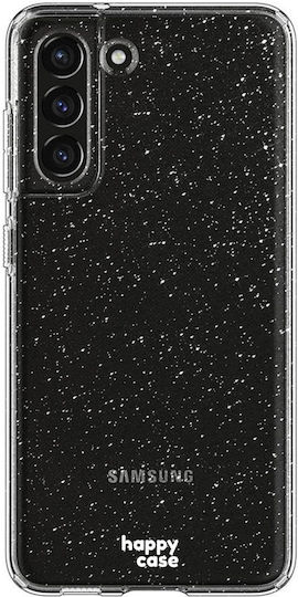 HappyCase Glitter Print Back Cover Silicon Transparent (Galaxy S21 FE 5G - Galaxy S21 FE 5G)