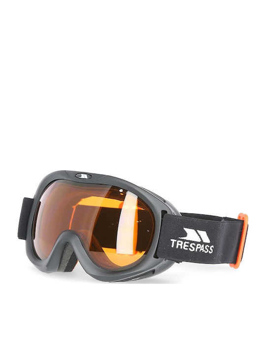 Trespass Μάσκα Σκι & Snowboard Παιδική Μαύρη με Φακό σε Πορτοκαλί Χρώμα