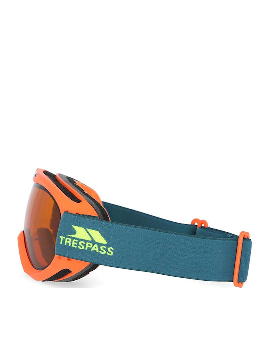 Trespass Μάσκα Σκι & Snowboard Παιδική Πράσινη με Φακό σε Πορτοκαλί Χρώμα