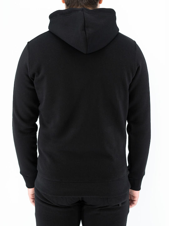 Guy Laroche Herren Sweatshirt mit Kapuze und Taschen Schwarz