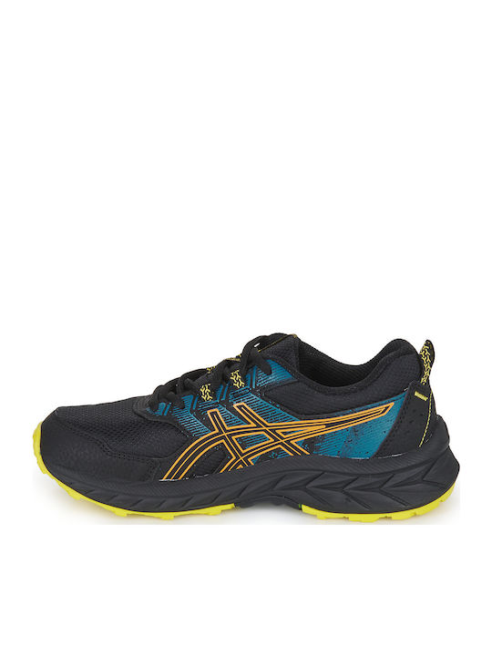 Gel-venture 9 Gs Αδιάβροχα Αθλητικά Παιδικά Παπούτσια Running με Κορδόνια Μαύρα