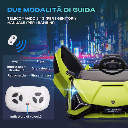Lamborghini Едноместна с Дистанционно Управление Лицензиран 12 Волта Зеленa