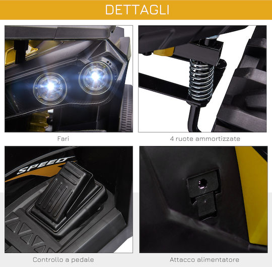 Παιδική Μηχανή Ηλεκτροκίνητη 12 Volt Κίτρινη για 3+ ετών