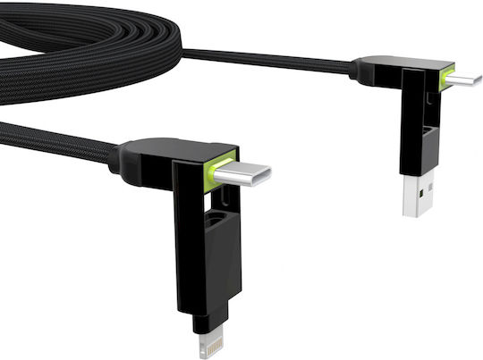 Rolling Square Μετατροπέας USB-A / USB-C male σε Lightning / USB-C male 1τμχ XLS01R