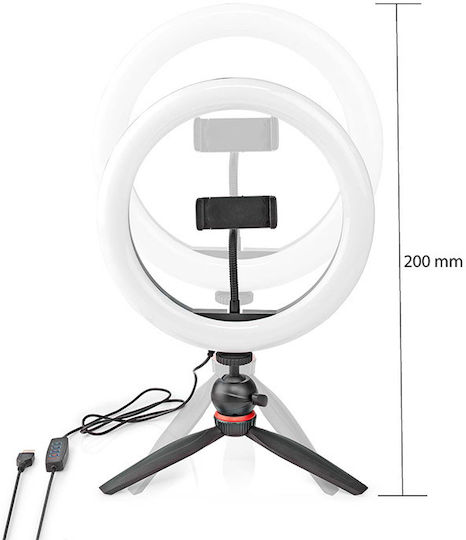 Nedis Ring Light 26cm 2700 - 6700K with Desktop Tripod and Mobile Holder