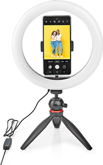 Nedis Ring Light 26cm 2700 - 6700K with Desktop Tripod and Mobile Holder