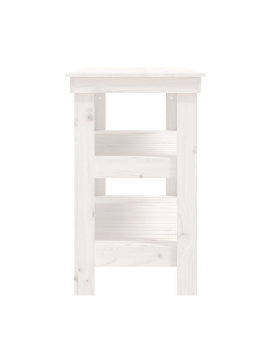 Table Bar from Solid Wood White 110.5x50x80cm