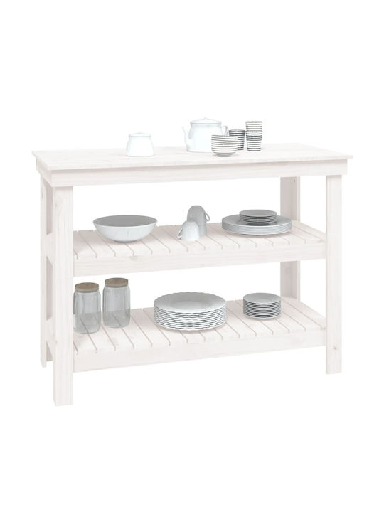Table Bar from Solid Wood White 110.5x50x80cm