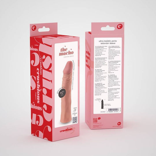 Crushious The Macho Penis Extension Penis Sleeve Flesh 18.5cm