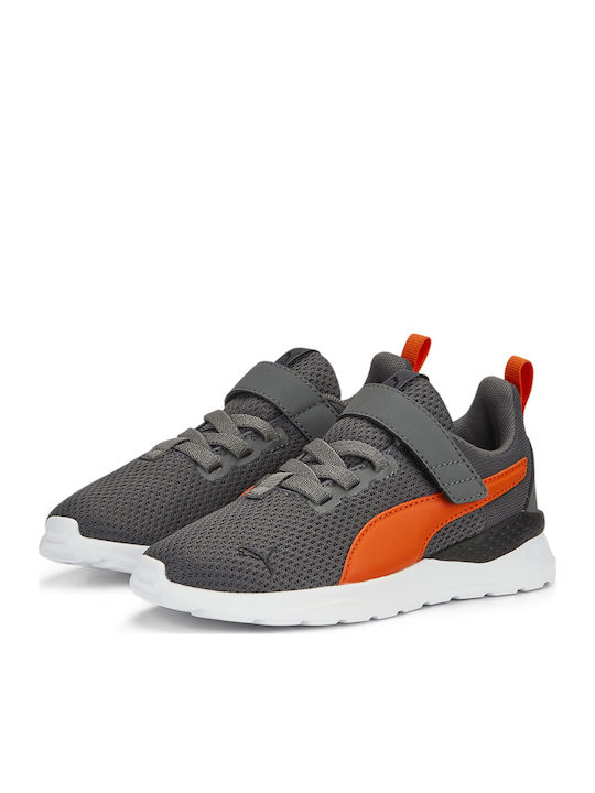 Anzarun Kids Sports Shoes Running with Hoop & Loop Closure Gray
