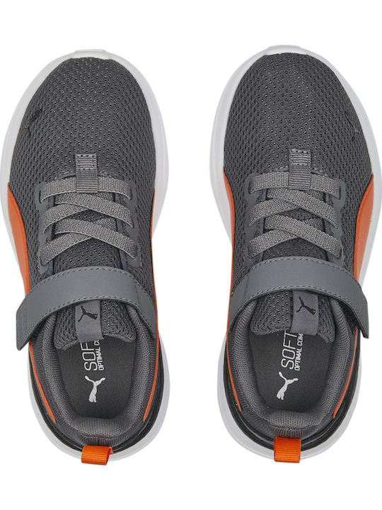 Anzarun Kids Sports Shoes Running with Hoop & Loop Closure Gray