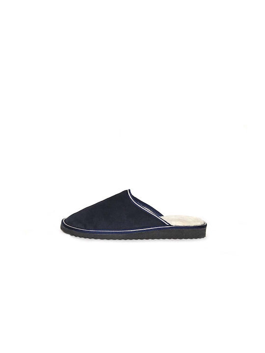 Papuci de casă din piele Castoria Men's Dark Blue (Recomandăm o mărime mai mare)