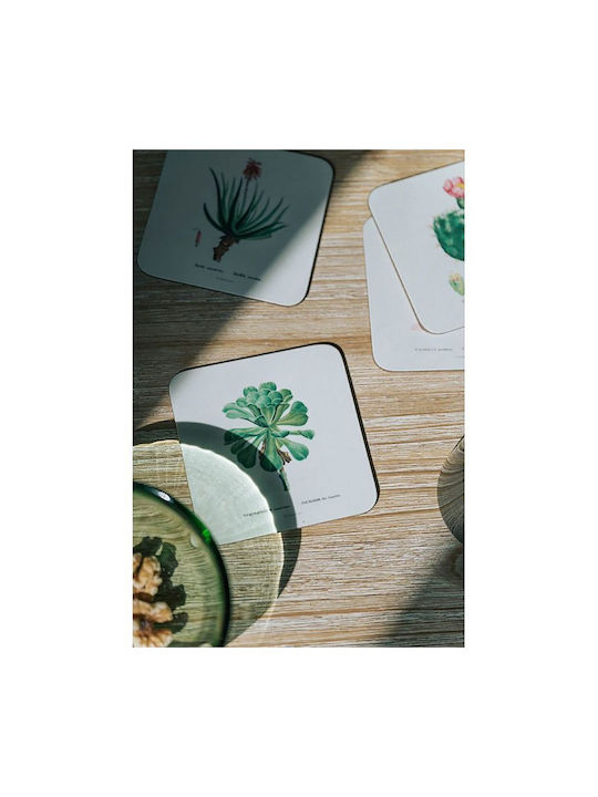 Grupo Erik Botanical Cacti by Kokonote Σουβέρ από Φελλό Πολύχρωμο 9x9cm 4τμχ
