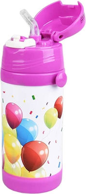 Maestro Kinder Trinkflasche Thermos Kunststoff Rosa 350ml