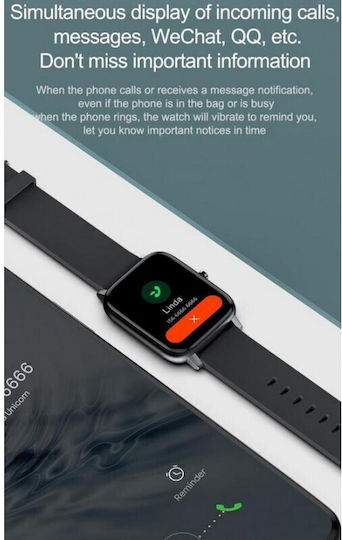 XO H80(s) Smartwatch with Heart Rate Monitor (Black)