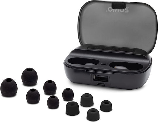 Savio TWS-06 In-Ear Bluetooth-Freisprecheinrichtung Kopfhörer mit Ladeetui Schwarz
