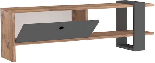 Έπιπλο Τηλεόρασης Henriette Καρυδί / Ανθρακί Μ120xΠ25xΥ36.8cm