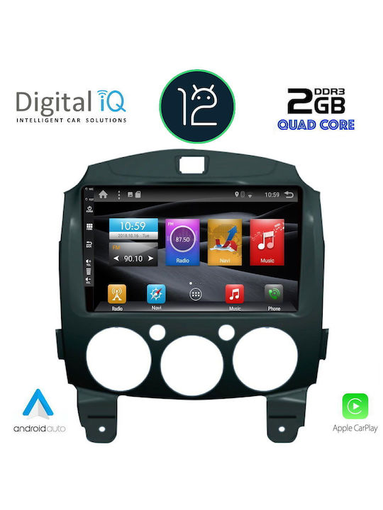 Digital IQ Автомобилна Аудио Система (Блутут/USB/AUX/WiFi/GPS/Apple-Carplay/Android-Auto/CD) с Тъчскрийн 9"