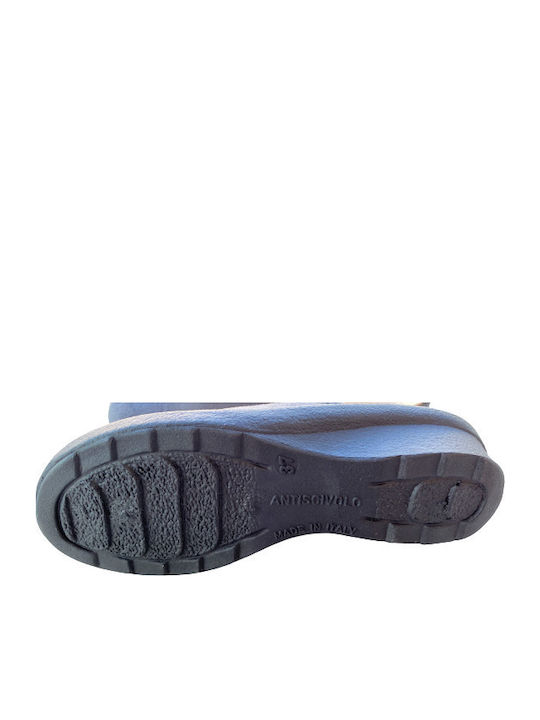 Anatomical Leather Women's Slippers Blue