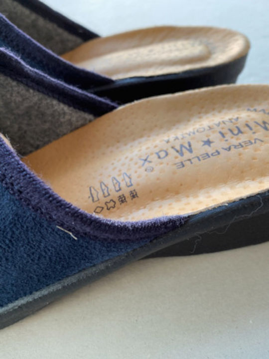 Anatomical Leather Women's Slippers Blue