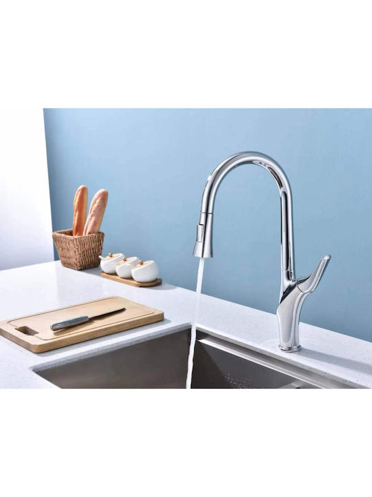 Vinci J781010 Counter Kitchen Faucet with Pull-Out Spray Silver Vinci J781010 Counter Kitchen Faucet with Pull-Out Spray Silver