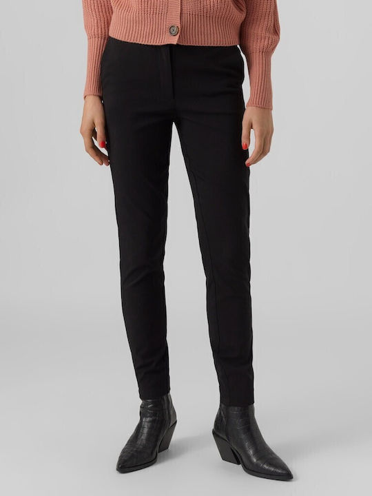 Women's Fabric Trousers Slim Fit Black