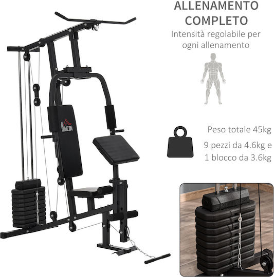 HomCom Fitness Station Multi-Gym with Weights 45kg