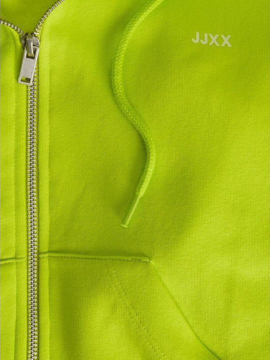 Cropped Women's Sweatshirt Jacket Hooded Lime