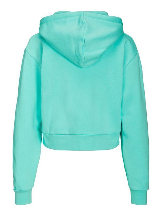 Cropped Women's Sweatshirt Jacket Hooded Aruba Blue
