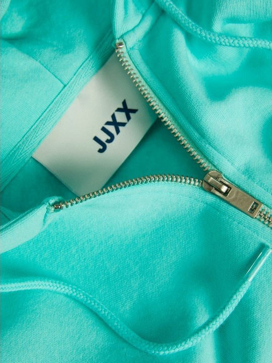 Cropped Women's Sweatshirt Jacket Hooded Aruba Blue