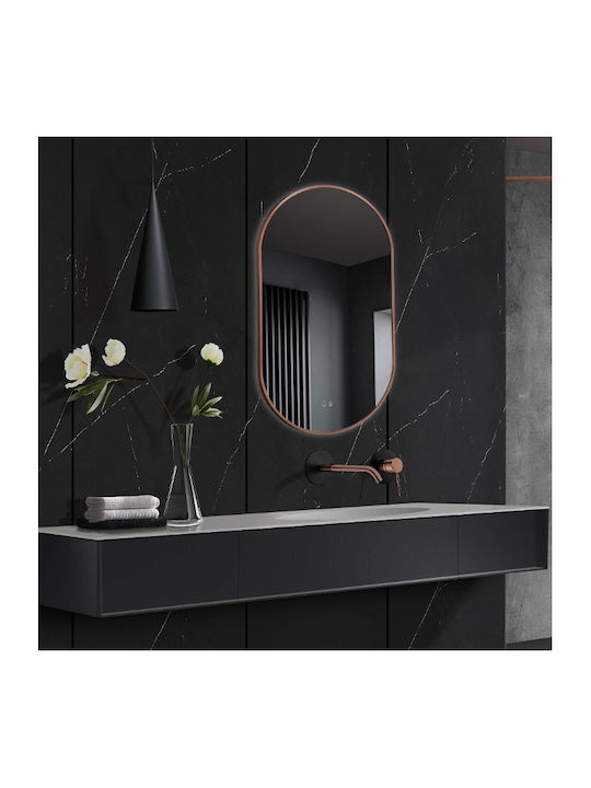 Imex Tokyo Oval Oglindă de Baie Lumini LED Atingere 50x90cm Auriu