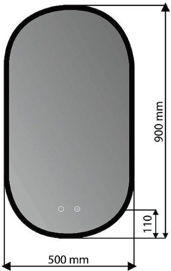Imex Tokyo Oval Oglindă de Baie Lumini LED Atingere 50x90cm Pink Gold