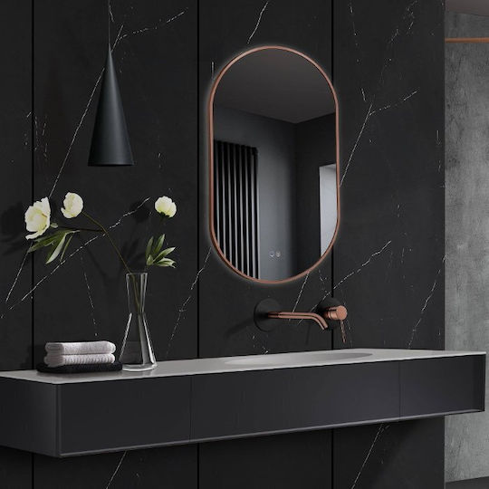 Imex Tokyo Oval Oglindă de Baie Lumini LED Atingere 50x90cm Pink Gold