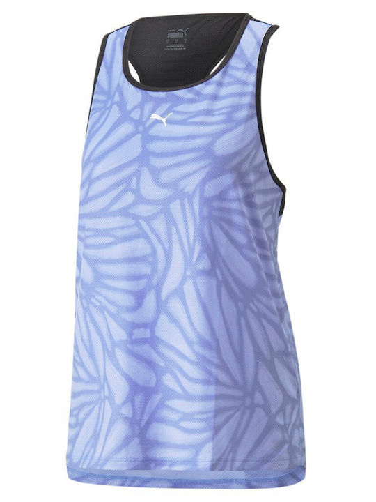 Puma Train All Day Women's Athletic Blouse Sleeveless Light Blue