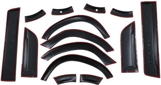 Carner Protective Film for Car Tires Side Wheel Arch & Door Trim for Dacia Duster 2018-2021 14pcs Black