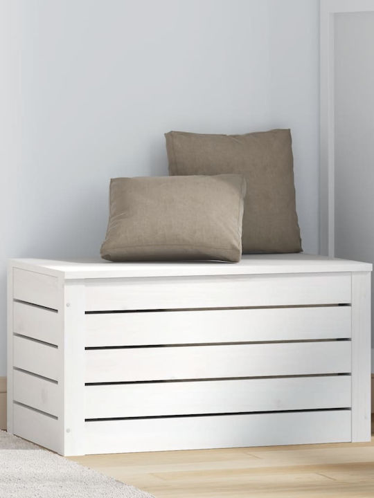 vidaXL Декоративна куфар Дърво Бял 59.5x36.5x33бр