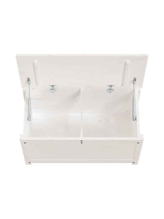 vidaXL Wooden Decorative Trunk White 80x40x45.5cm