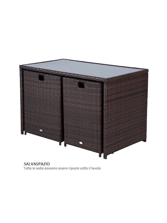 Set Sala De Mese Pentru Exterior 5 Piese Outsunny Cu Perne