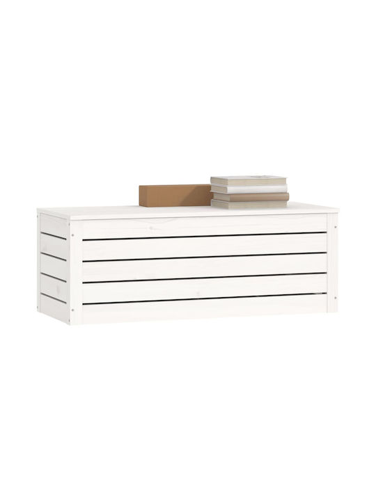 vidaXL Wooden Decorative Trunk White 89x36.5x33cm