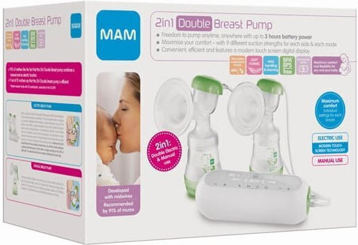 Mam Electric Double Breast Pump Battery White 160ml