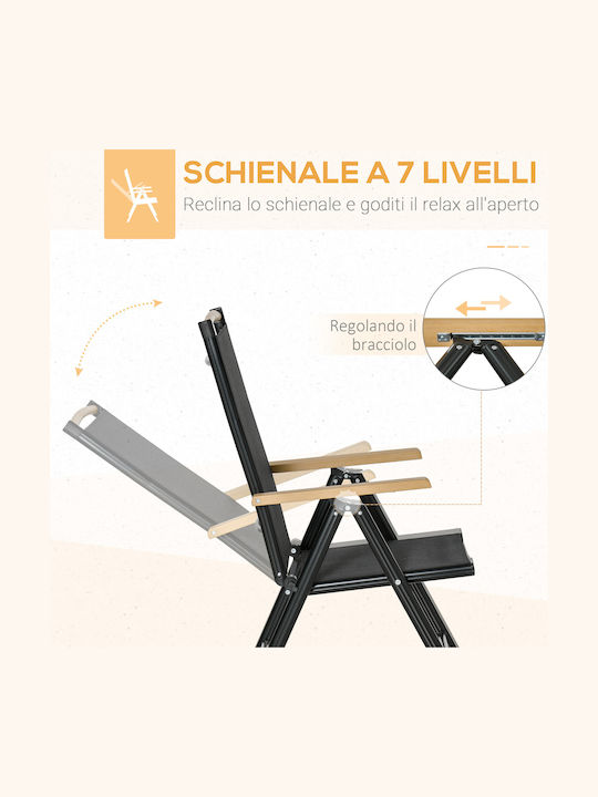 Outsunny Garten- und Outdoor-Möbelsets 5 Stück Schwarz