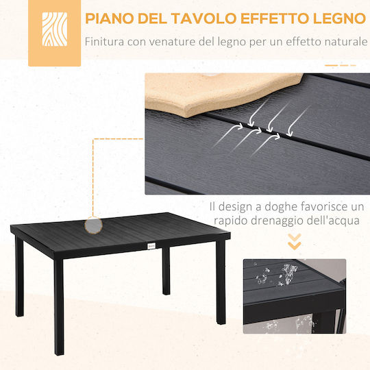 Set Sala De Mese Pentru Exterior 5 Piese Negru