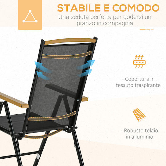 Set Sala De Mese Pentru Exterior 5 Piese Negru
